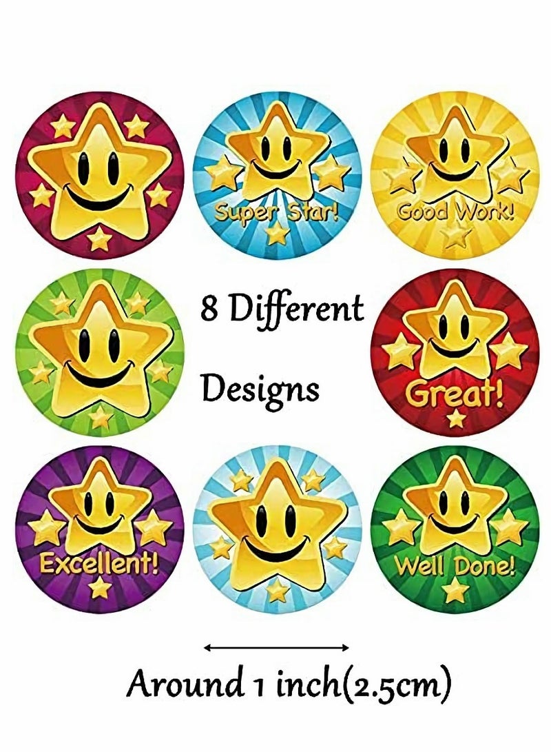Excefore Reward Stickers for Teachers 6 rolls 3000pcs Star Reward Stickers Roll for Kids Teacher Adults Parents Classroom School Work Study Training Award Gifts，Motivational Stickers - Image 2