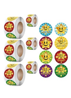 Excefore Reward Stickers for Teachers 6 rolls 3000pcs Star Reward Stickers Roll for Kids Teacher Adults Parents Classroom School Work Study Training Award Gifts，Motivational Stickers  - Image 1