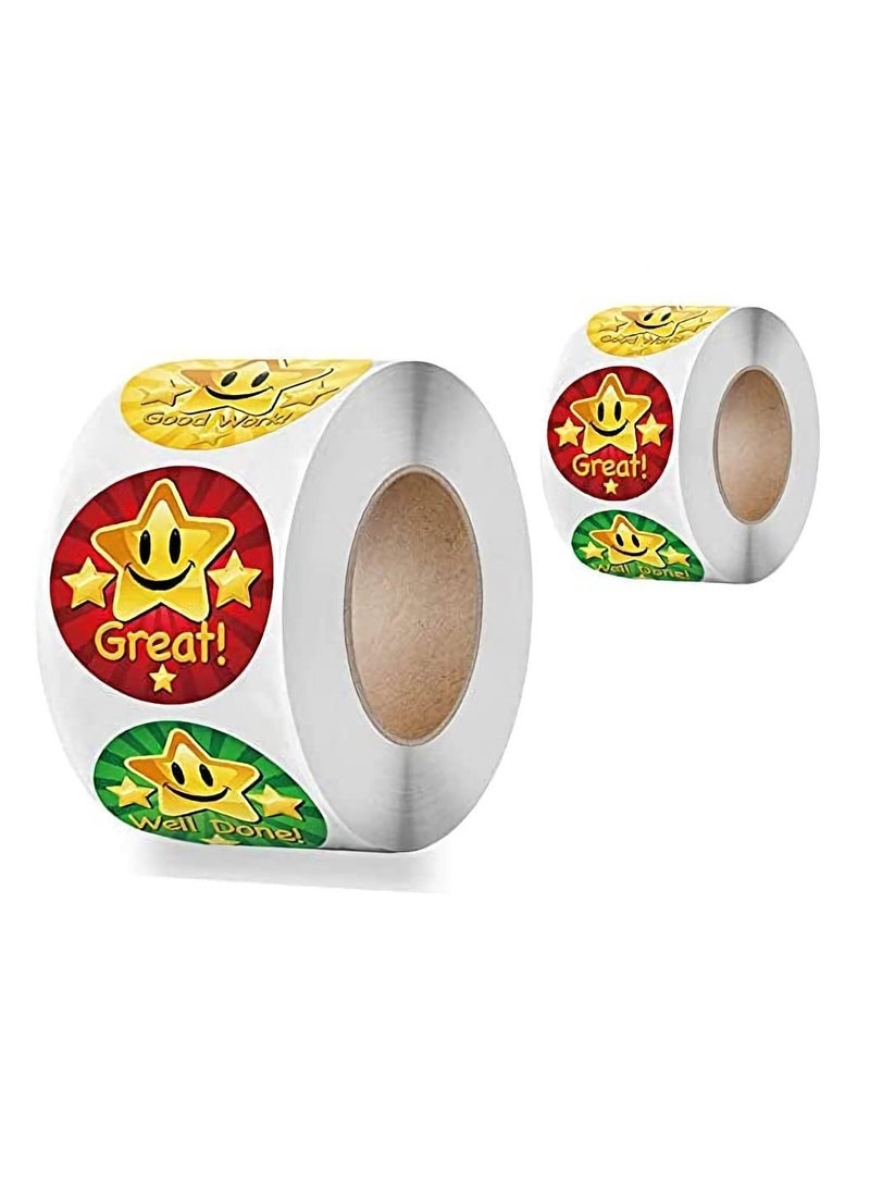 Excefore Reward Stickers for Teachers 6 rolls 3000pcs Star Reward Stickers Roll for Kids Teacher Adults Parents Classroom School Work Study Training Award Gifts，Motivational Stickers - Image 3