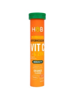 H&B Holland And Barrett High Strength Vit C & Zinc Orange 20 Eff. Tablets 