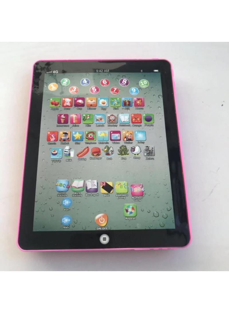 English tablet learning machine Children's mini point reading machine Early education story machine kids toys without battery black pink 1Pcs  - Image 1