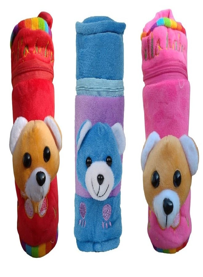 Lappu Baby Cute Velvet Milk Feeding Bottle Cover for 240ml, 250,ml, 260ml -Pack of 3 (Multicolor_6) - Image 1