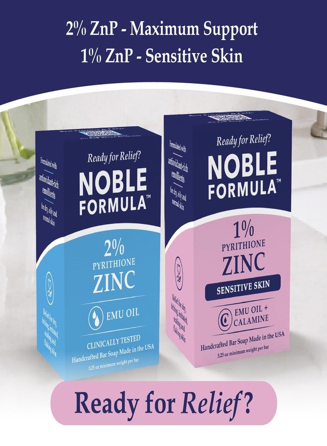 Noble Formula 1% Pyrithione Zinc Soap Bar with Emu Oil & Calamine - Face, Body and Scalp Gentle Cleansing Bar for Sensitive, Redness-Prone, Dry, Itchy Skin - No Palm Oil, Handmade in the USA, 3.25 oz - Image 3