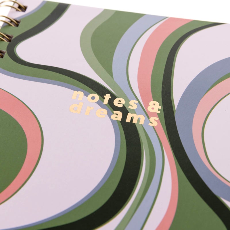 Graphique Hardbound Spiral Journal | Groovy Notes Design | Premium Paper | Notebook | Diary | Lists | Record Month and Date | Great Gift | 160 Ruled Pages | 6.25â€ x 8.25â€ - Image 3