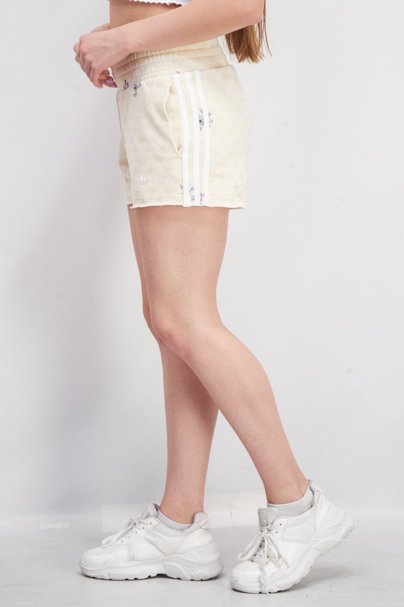 adidas Originals Women Sportswear Training Shorts, Cream Combo - Image 3