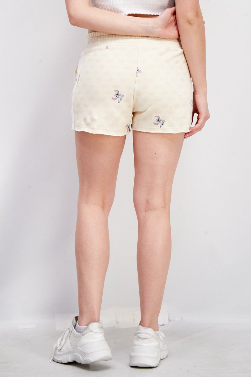 adidas Originals Women Sportswear Training Shorts, Cream Combo - Image 2