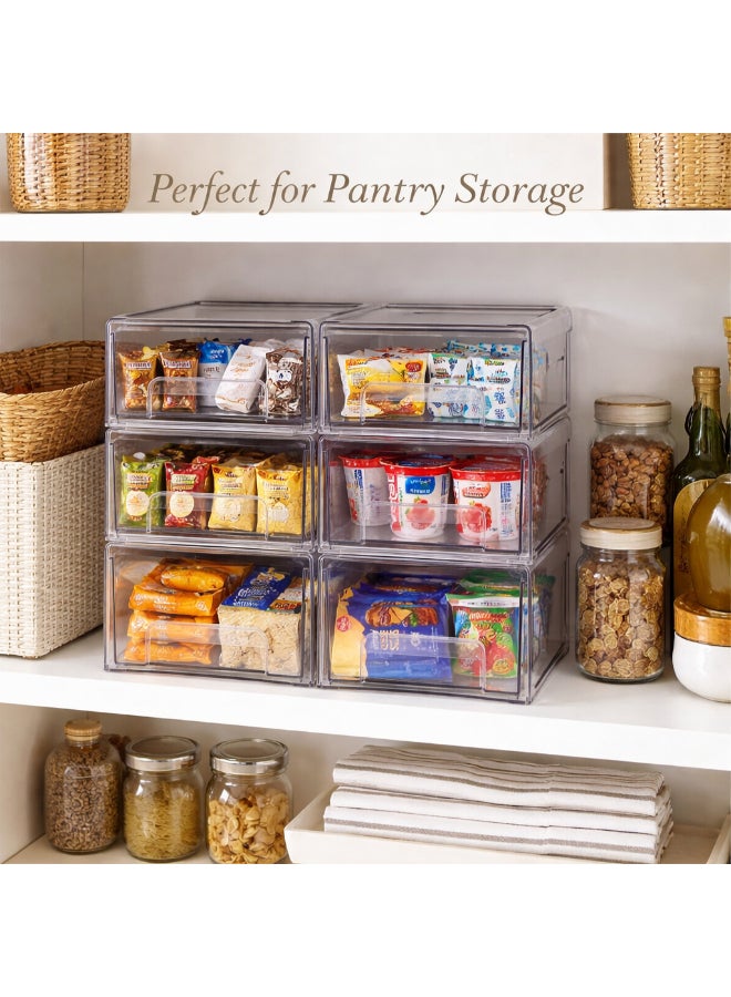 Homesmiths Stackable Clear Storage Drawer, L 33.7 × B 12 × H 11 cm | Transparent Plastic Organizer Box with Pull‑Out Drawer, Modular & Space‑Saving Storage for Home, Office, Pantry, Bathroom & Study - Image 4