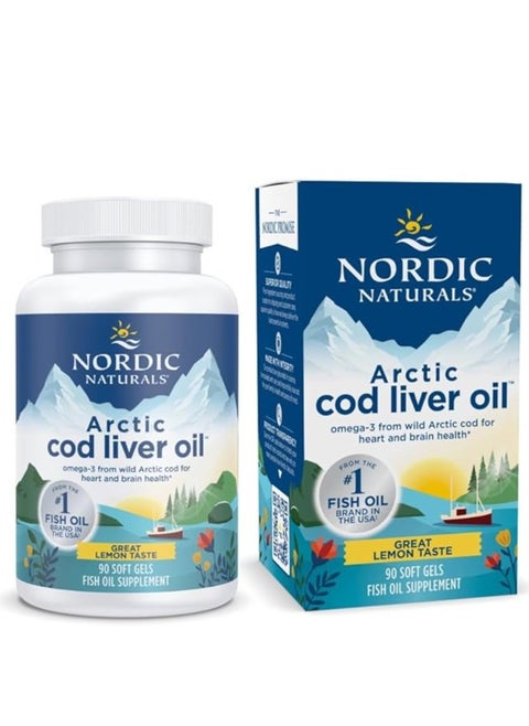 Arctic Cod Liver Oil, Lemon 90 Softgels Fish Oil Suplement