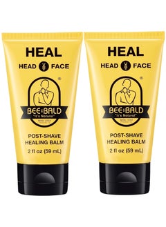 Bee Bald Bee Bald HEAL Aftershave for Men Healing Balm Immediately Calms  Soothes Damaged Skin Treats Bumps Redness Razor Burn  Other Shaving Post Shave Irritations 2 Fl Oz Pack of 2 