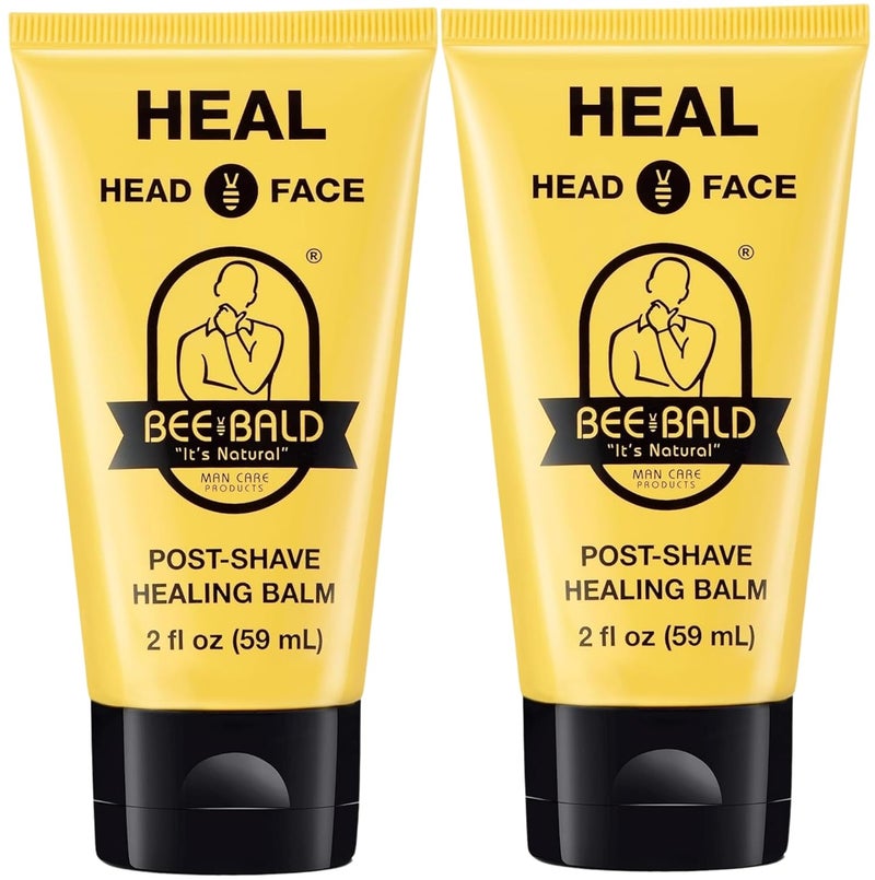 Bee Bald HEAL Aftershave for Men Healing Balm Immediately Calms  Soothes Damaged Skin Treats Bumps Redness Razor Burn  Other Shaving Post Shave Irritations 2 Fl Oz Pack of 2