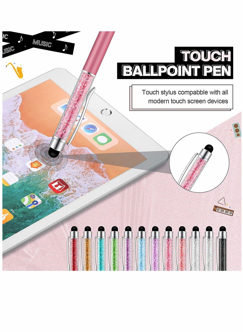 KASTWAVE Ballpoint Pens, Advertising Pen, Rhinestone Capacitive Touch Screen Pen, Ballpoint Pens, for Office Pen Ballpoint Pen, Crystal Pens, Screen Touch Stylus Pen, for Colleague Co-worker, 12 Pieces - Image 3