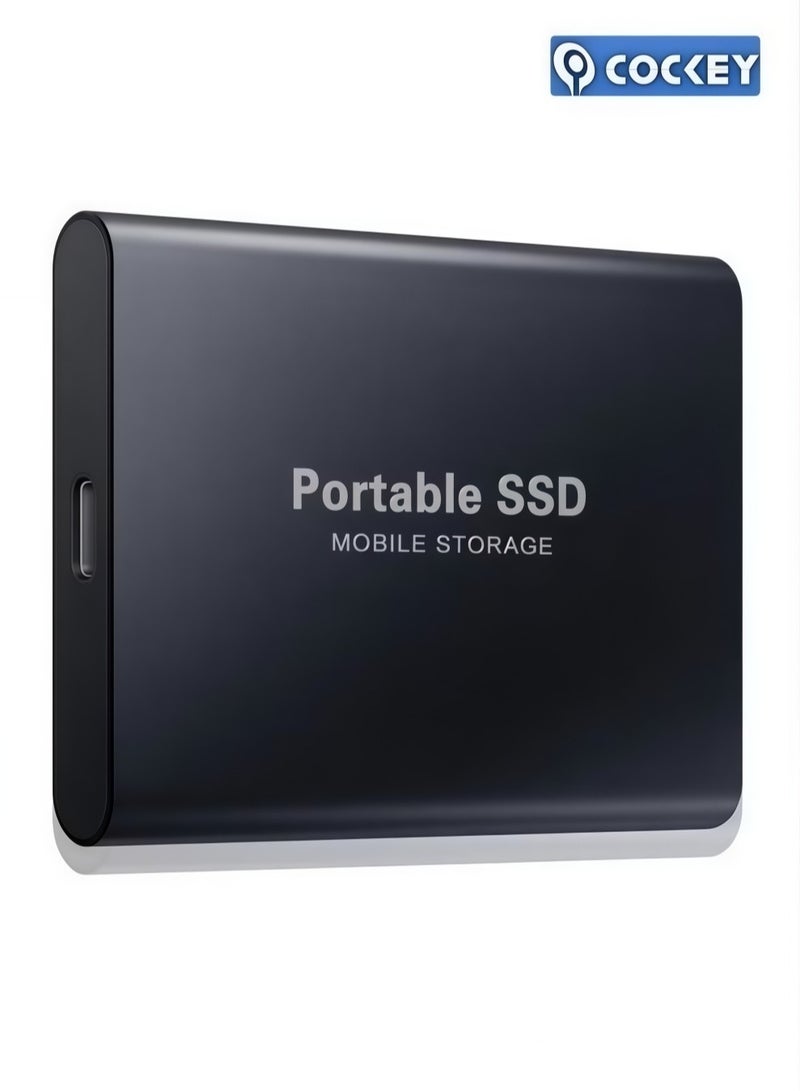 COCKEY 2TB Portable External Hard Drive, Mini SSD Hard Drives,Solid State External Drives,Computer Backup Drive,USB 3.1 to Type-C Support Data Storage Transfer for Windows XP PC Laptop and Mac(Black) - Image 1