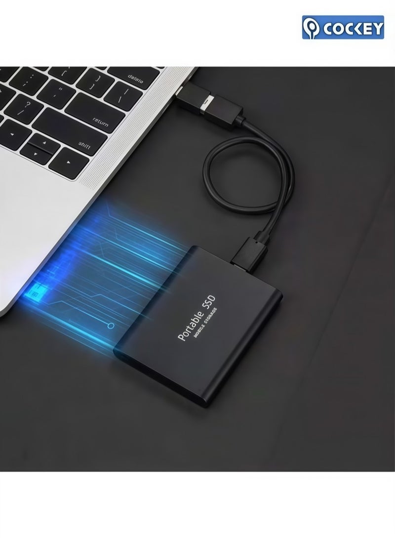 COCKEY 2TB Portable External Hard Drive, Mini SSD Hard Drives,Solid State External Drives,Computer Backup Drive,USB 3.1 to Type-C Support Data Storage Transfer for Windows XP PC Laptop and Mac(Black) - Image 3