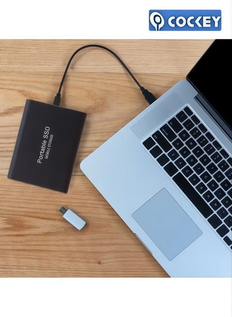 COCKEY 2TB Portable External Hard Drive, Mini SSD Hard Drives,Solid State External Drives,Computer Backup Drive,USB 3.1 to Type-C Support Data Storage Transfer for Windows XP PC Laptop and Mac(Black) - Image 5