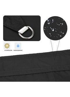 Arabest Sun Shade Sail, 3m x 4m Rectangle, Heavy Duty Thick Material, Waterproof Outdoor Canopy, UV Block for Outdoor Patio Garden Backyard (Black)  - Image 2