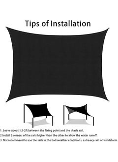 Arabest Sun Shade Sail, 3m x 4m Rectangle, Heavy Duty Thick Material, Waterproof Outdoor Canopy, UV Block for Outdoor Patio Garden Backyard (Black)  - Image 5