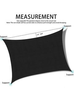 Arabest Sun Shade Sail, 3m x 4m Rectangle, Heavy Duty Thick Material, Waterproof Outdoor Canopy, UV Block for Outdoor Patio Garden Backyard (Black)  - Image 4