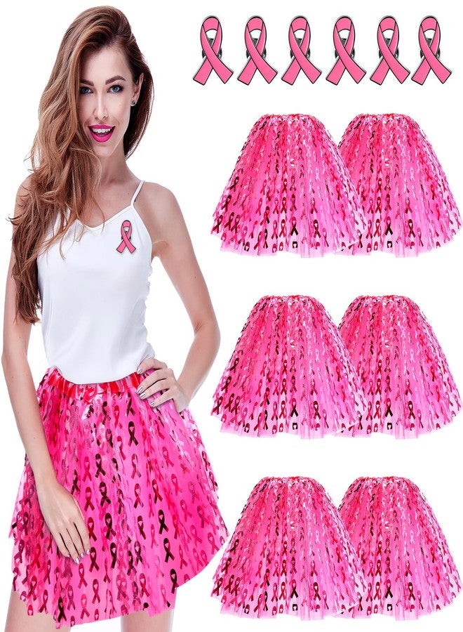 Skicuff مجموعة Skicuff من 12 قطعة من تنانير التوتو للتوعية بسرطان الثدي للنساء، دبابيس بروش على شكل شريط وردي، هدية مثالية للناجيات والمتطوعات والمشاركات في الفعاليات الخيرية والمناسبات العامة. - Image 1