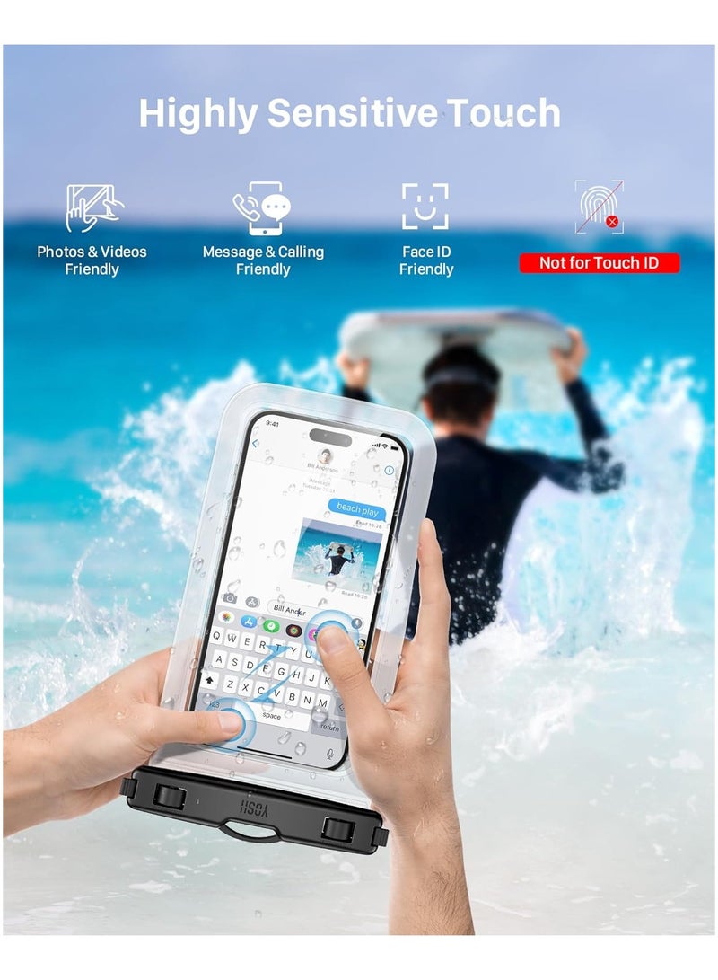 دينكس جراب هاتف مقاوم للماء، عبوة واحدة من جراب هاتف مقاوم للماء IPX8 للسباحة، جراب هاتف تحت الماء لهاتف iPhone 15 14 13 12 11 Pro XS، Samsung S24 S23 S22، Huawei P60 Mate 60 حتى 6.8 بوصة - Image 4