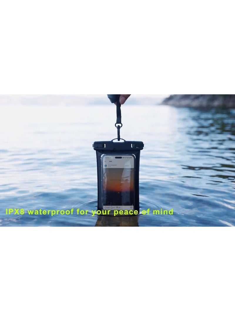 أكاليكس جراب هاتف مقاوم للماء، عبوة واحدة من جراب هاتف مقاوم للماء IPX8 للسباحة، جراب هاتف تحت الماء لهاتف iPhone 15 14 13 12 11 Pro XS، Samsung S24 S23 S22، Huawei P60 Mate 60 حتى 6.8 بوصة - Image 5