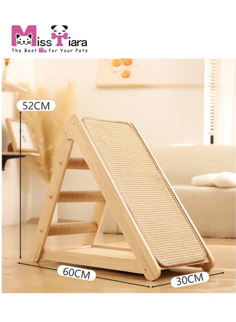 MissTiara Cat scratching board, cat bed in one, solid wood cat climbing frame, small footprint, sisal cat scratching mat cat toy, sisal tightly wound, wear-resistant and non-chip-shedding  30*60*52cm - Image 4