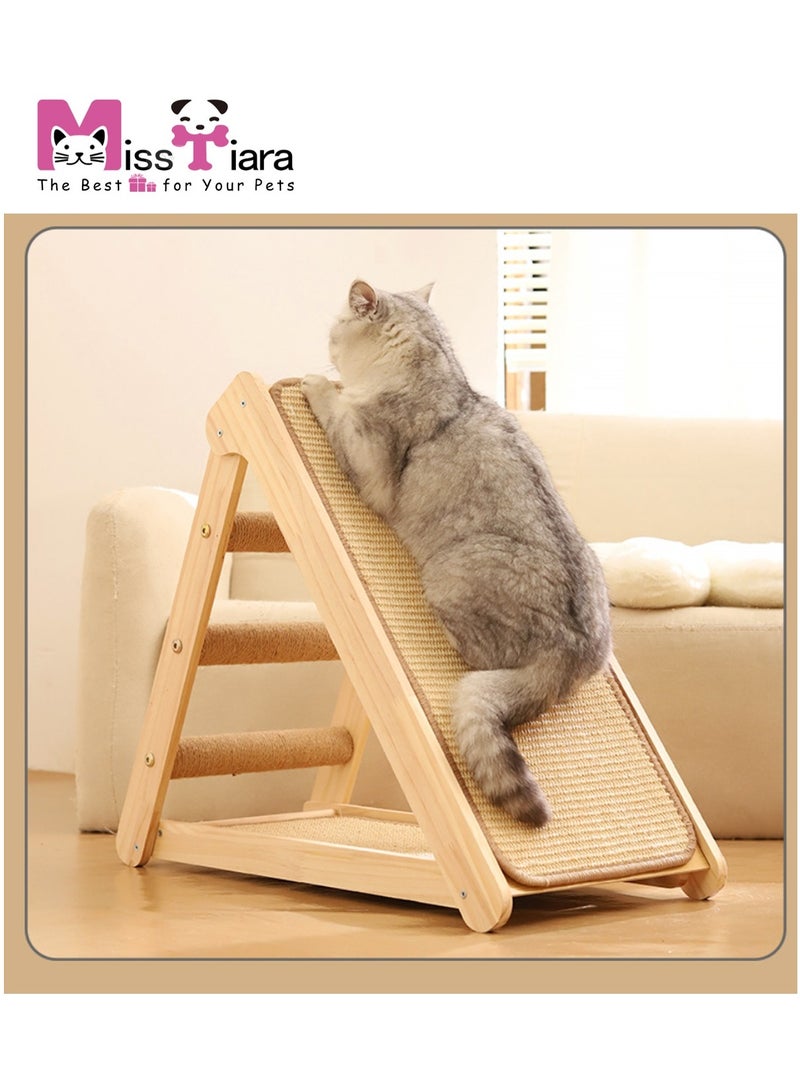 MissTiara Cat scratching board, cat bed in one, solid wood cat climbing frame, small footprint, sisal cat scratching mat cat toy, sisal tightly wound, wear-resistant and non-chip-shedding  30*60*52cm - Image 1