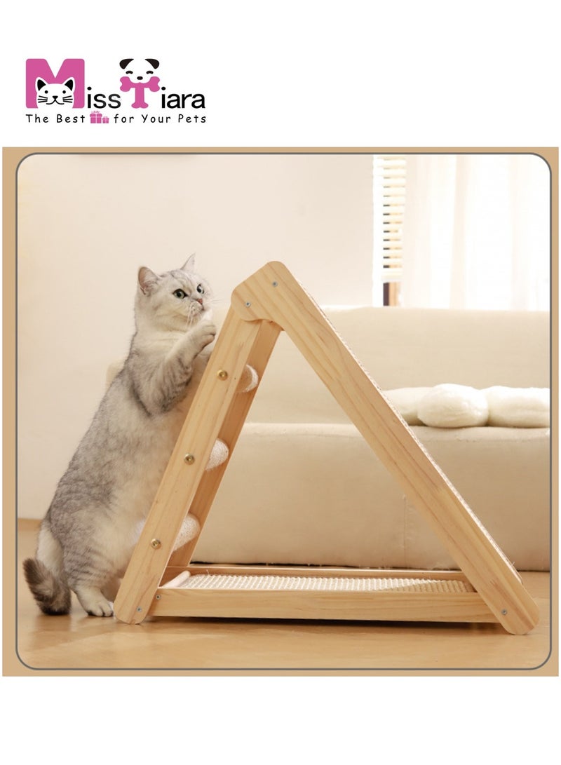 MissTiara Cat scratching board, cat bed in one, solid wood cat climbing frame, small footprint, sisal cat scratching mat cat toy, sisal tightly wound, wear-resistant and non-chip-shedding  30*60*52cm - Image 2
