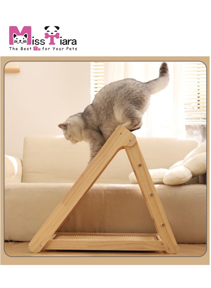 MissTiara Cat scratching board, cat bed in one, solid wood cat climbing frame, small footprint, sisal cat scratching mat cat toy, sisal tightly wound, wear-resistant and non-chip-shedding  30*60*52cm - Image 3