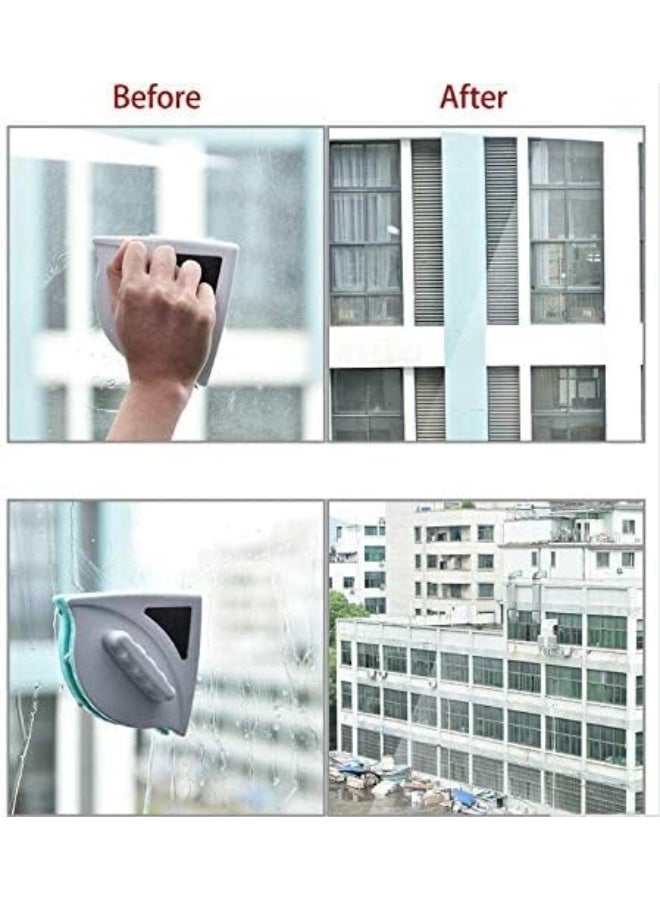 فرشاة تنظيف زجاج منزلية مغناطيسية بسماكة 5-12 ملم/ ماسحة زجاج مزدوجة تعمل على الوجهين مفيدة لتنظيف الاسطح الزجاجية من ادوات التنظيف المنزلية - Image 3