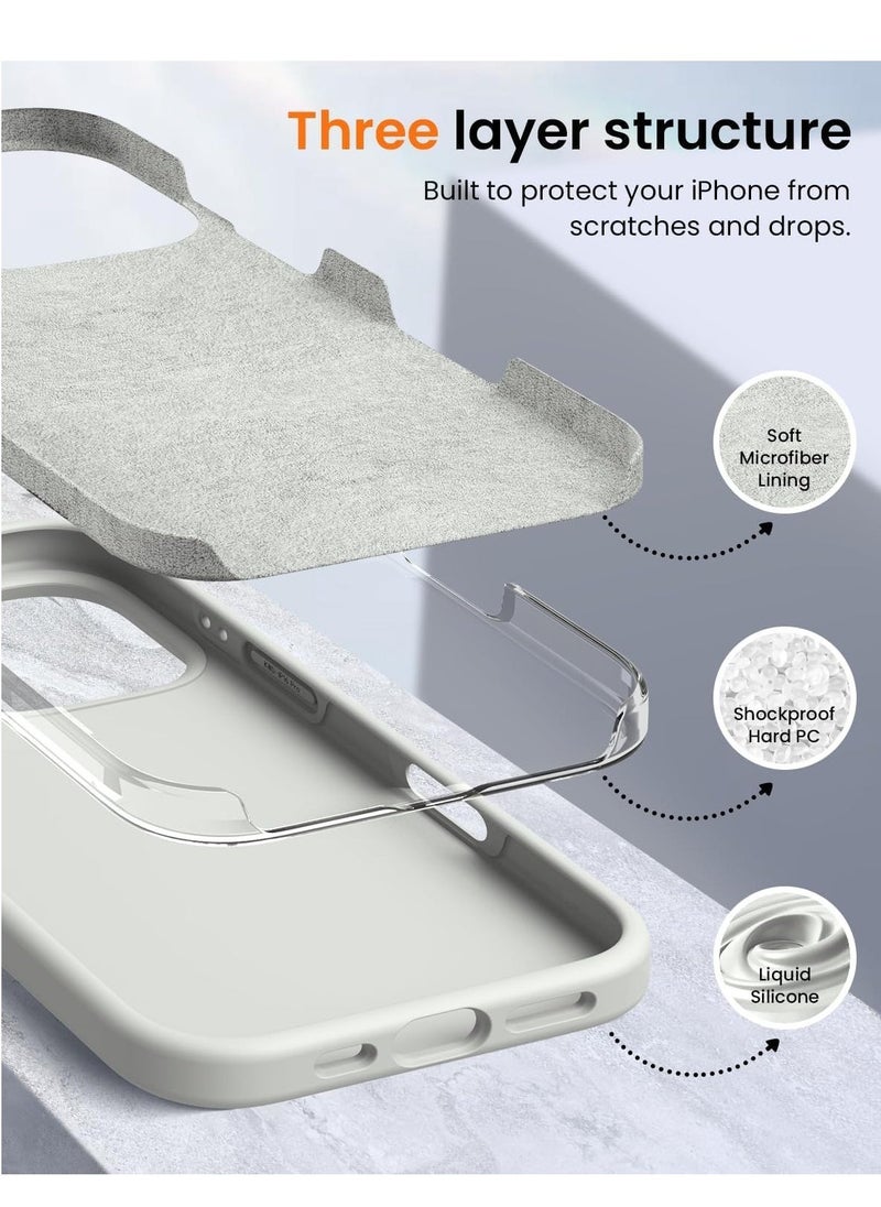 Raxoom Premium Liquid Silicone Case for iPhone 16 Pro Max â€“ Silky and Soft Touch Series Full-Body Protective Bumper (Antique White) - Image 5