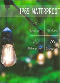 RATSAW Outdoor String Lights 10m Waterproof S14 LED String 10 Lights with Bulbs Grade Patio Lights Warm White  - Image 2