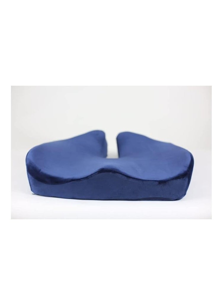 Memory Foam Seat Cushion – Ergonomic Tailbone & Lower Back Pressure Relief – Comfortable Support – Blue