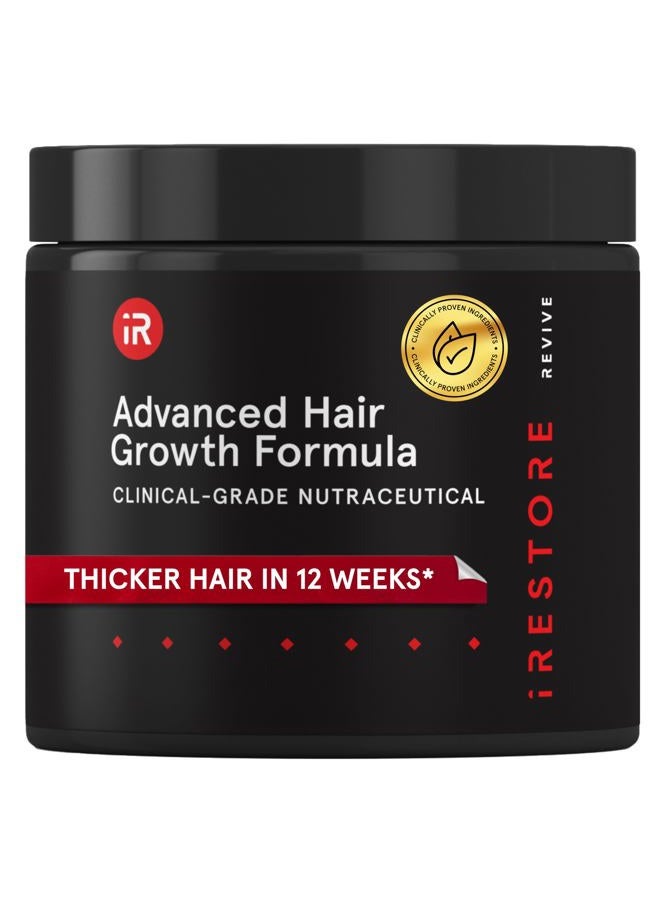 iRestore Advanced Hair Growth Supplement for Women with Lustriva, Hair Vitamins for Faster Hair Regrowth, Best for Hair Loss and Thinning, 1 Month Supply - 1 Count (Pack of 1) - Black - Image 1