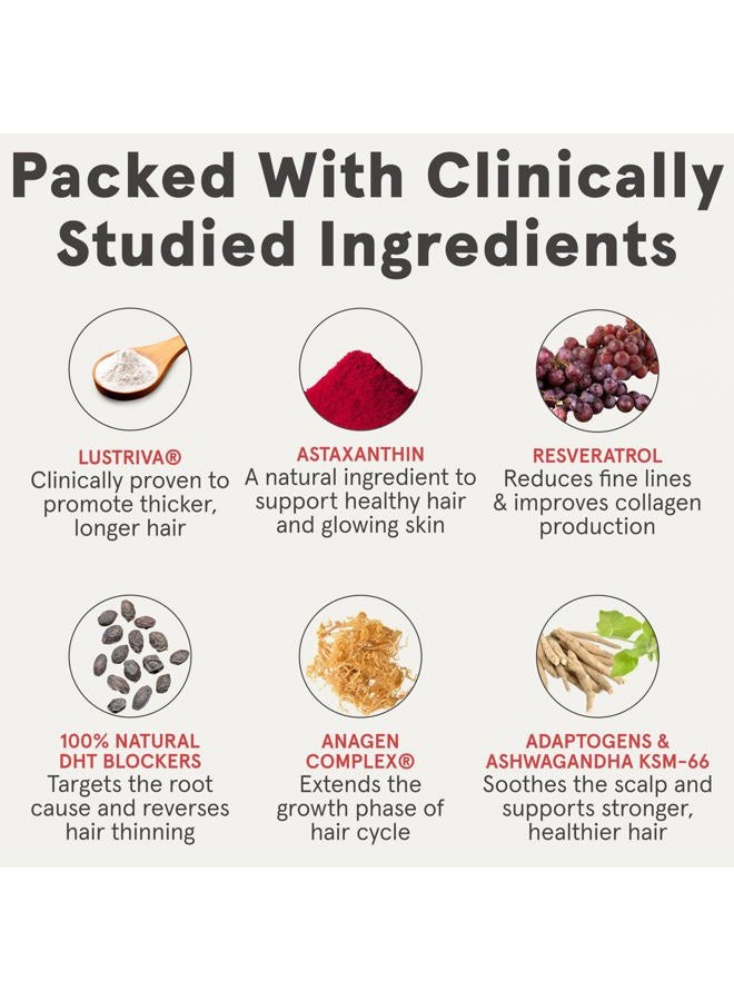 iRestore Advanced Hair Growth Supplement for Women with Lustriva, Hair Vitamins for Faster Hair Regrowth, Best for Hair Loss and Thinning, 1 Month Supply - 1 Count (Pack of 1) - Black - Image 3