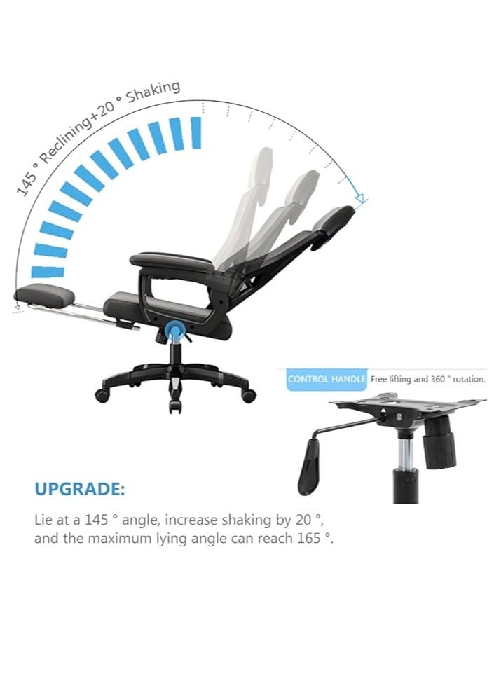 Ergonomic Office Chair Desk Chair with Lumbar Support Gaming Chair with Adjustable Headrest and Armrest Swivel Computer Chair for Home Office（Z1-Grey） - Image 4