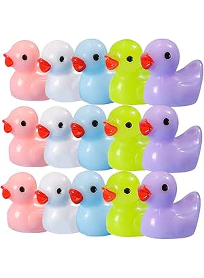 75 Pcs Mini Resin Duck Stickers Miniature Figurines Tiny Garden Statues Assorted Colors - Image 1