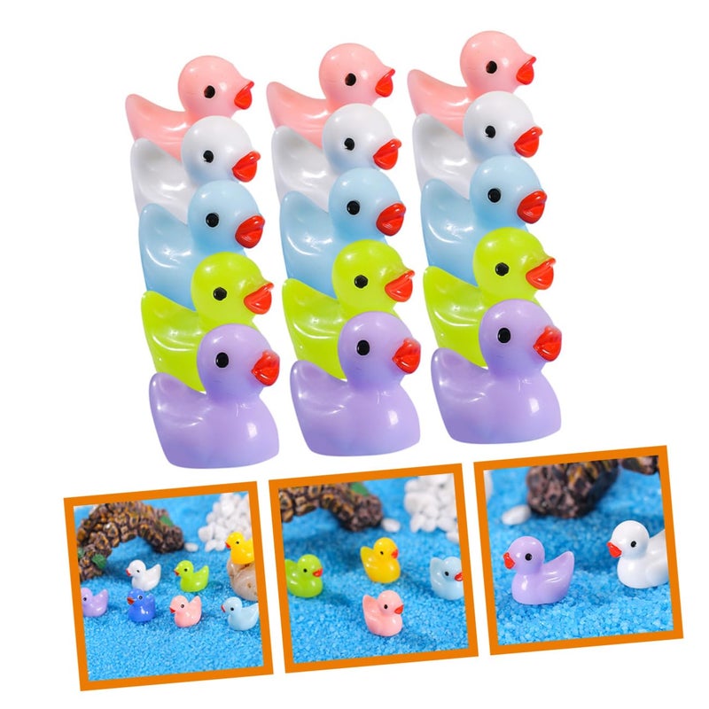 75 Pcs Mini Resin Duck Stickers Miniature Figurines Tiny Garden Statues Assorted Colors - Image 3