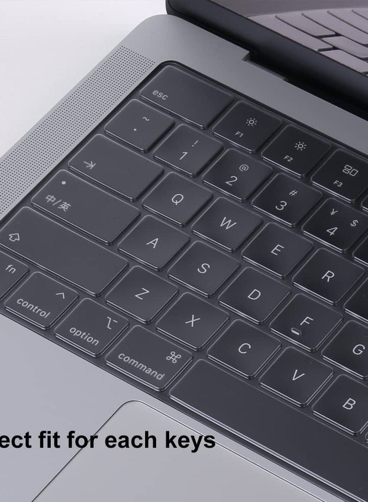 غطاء لوحة مفاتيح لجهاز Microsoft Surface Laptop Go 12.4" 2023-- 2020 و Surface Laptop Go 2 12.4 بوصة و Surface Laptop Go 3 12.4 بوصة مع زر الطاقة ببصمة الإصبع واقي لوحة مفاتيح TPU فائق النحافة (شفاف) - Image 3