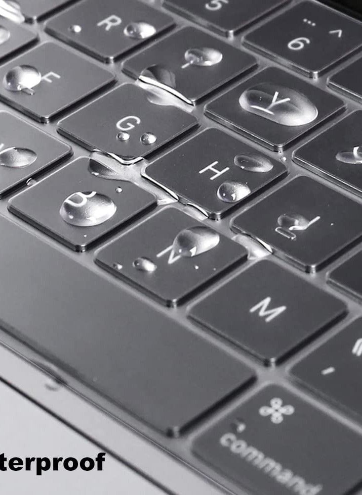 غطاء لوحة مفاتيح لجهاز Microsoft Surface Laptop Go 12.4" 2023-- 2020 و Surface Laptop Go 2 12.4 بوصة و Surface Laptop Go 3 12.4 بوصة مع زر الطاقة ببصمة الإصبع واقي لوحة مفاتيح TPU فائق النحافة (شفاف) - Image 1