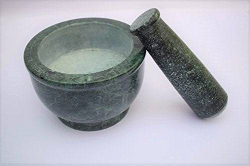 Surva Cart Handmade Granite Stone Bowl Shape Mortal Pestle Hamam Dasta Crusher - Image 2