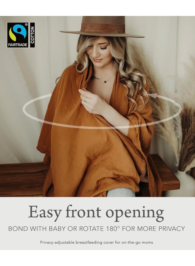 Kishu Baby Indi GOTS Organic Muslin Nursing Scarf - Fairtrade Certified Nursing Cover - Image 3