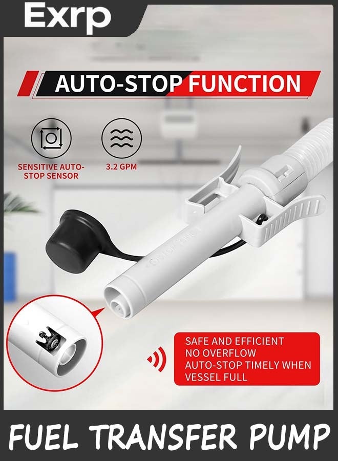 Exrp Automatic Fuel Transfer Pump with Auto-Stop, 51'' Extra Long Hose, 3.2 Gallon per Min, Battery or USB Powered, 4 Can Adapters, Fast and Safe Portable Gas Can Pump for Oil, Diesel,Gasoline. - Image 3