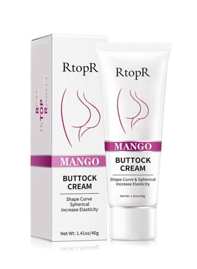 RtopR Mango Massage Buttock Cream 40G, Natural Plant Essence Can Deeply Moisturize, Relieve The Pain Of Sitting Buttocks, Tighten And Lift The Skin, And Shape The Ideal Curve Button Cream
