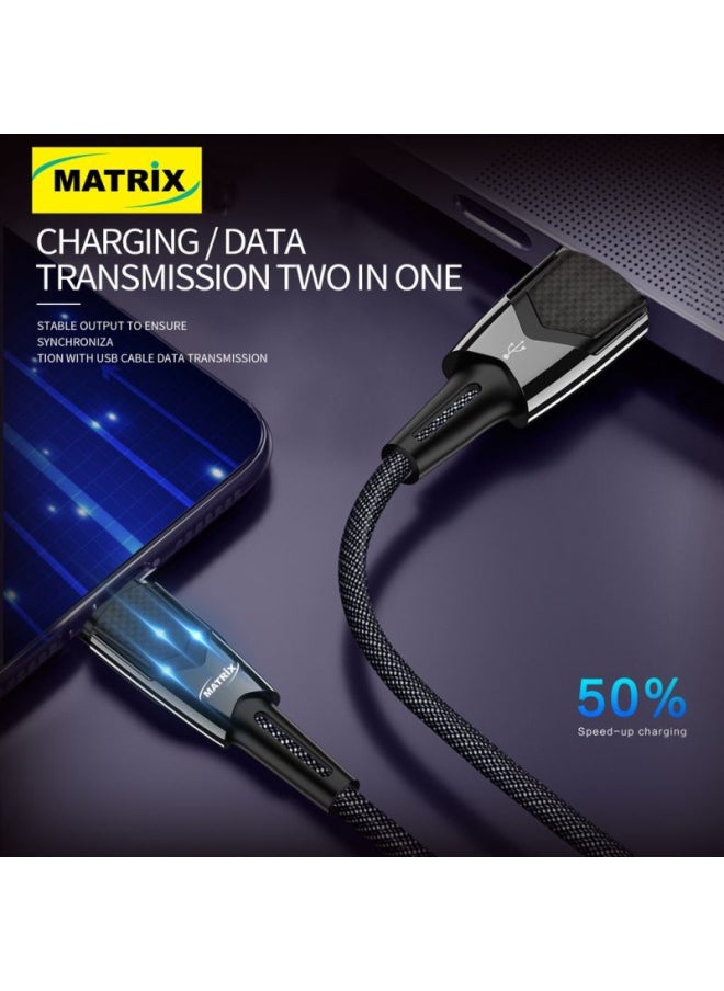 MATRIX Matrix Fast Charging USB to Type-C Cable - 1.2 Meter - Black - MX 190  - Image 3