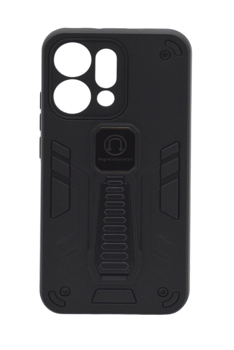 CFS Hard Silicone Shockproof Back Cover Case with Kickstand For OPPO Reno 14 - Black - Image 1