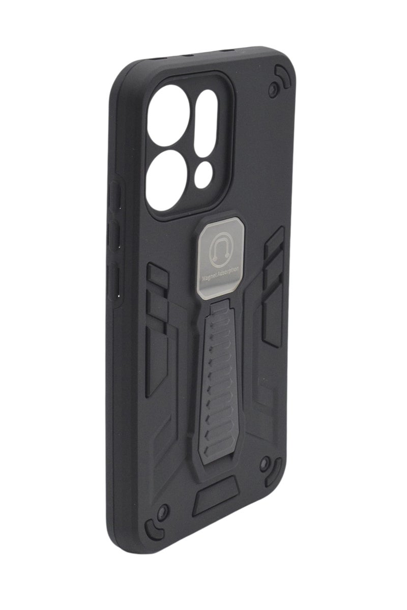 CFS Hard Silicone Shockproof Back Cover Case with Kickstand For OPPO Reno 14 - Black - Image 3