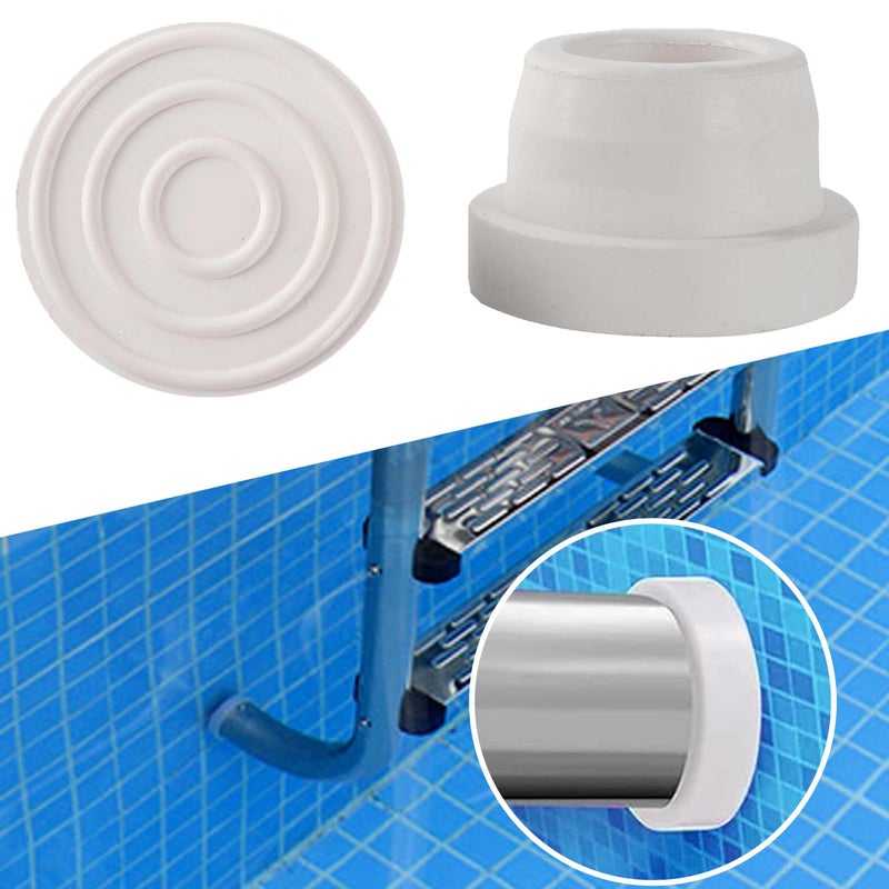 TonGass TonGass 2Pack White Inside Pools Ladder Bumpers for Inground Pools Ladder Rubber End Plugs Fit 19 Standard Swimming Pool Ladders Tubing Bumper Caps for Inground Pool Ladders Step End Caps 