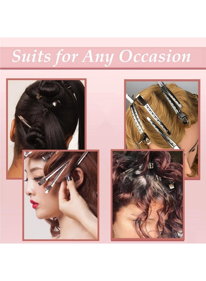 mythos 40 PCS 3.5 Inch Duck Billed Clips,Metal Alligator Curl Hair Clips with Holes for Styling, Coloring, Thick Hair Rollers, Salon Use,Alligator Clips for Women for Thick Hair & Thin Hair,Silver - Image 5