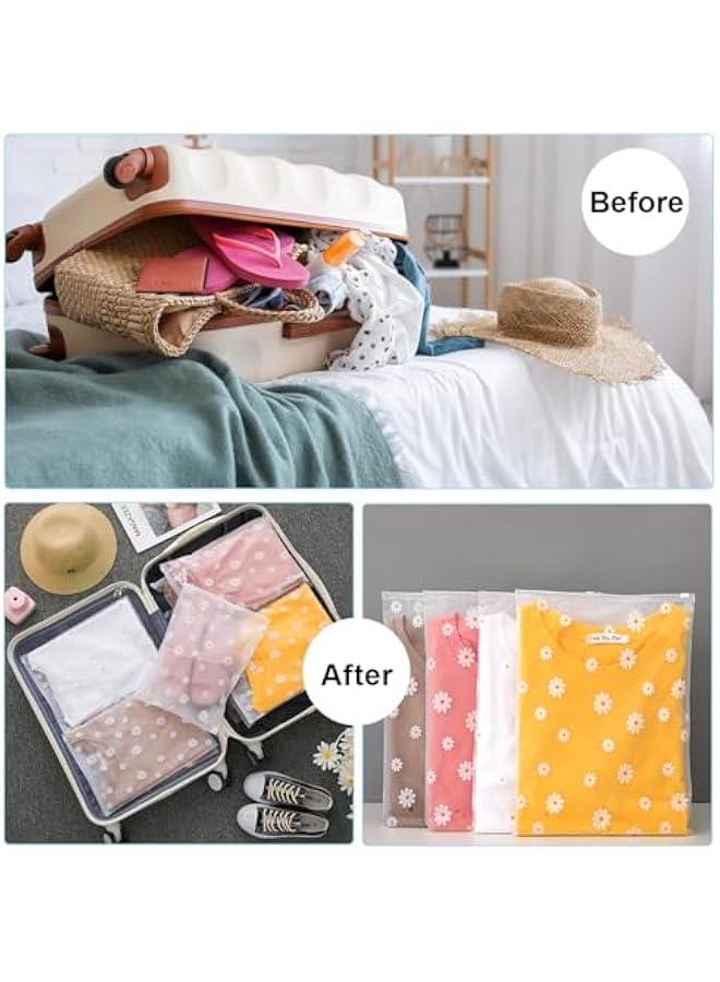 30PCS Travel Storage Bags for Clothes, Clear Reusable Bags Plastic Ziplock Bags, Waterproof Resealable Clothing Zipper Bags Luggage Organizer Pouch for Clothes, Towels, Shoes, Cosmetics (5 Size) - Image 2