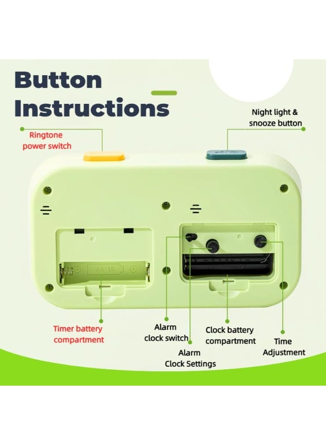 مؤقت بصري للأطفال مع ساعة، مؤقت تنازلي 60 دقيقة للفصل والمنزل والمطبخ والعمل، مؤقت بومودورو بشاشة مزدوجة مع منبه، أداة صامتة لإدارة الوقت مع ضوء ليلي. - Image 4